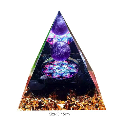 Pirámide Loto · Orgonita Decorativa