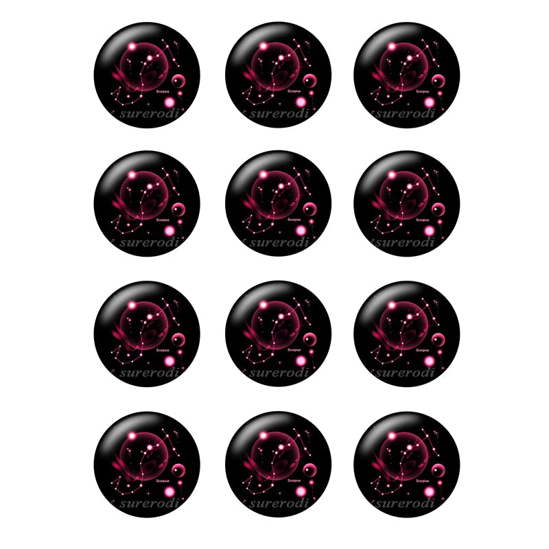 Cabujones de vidrio del zodiaco