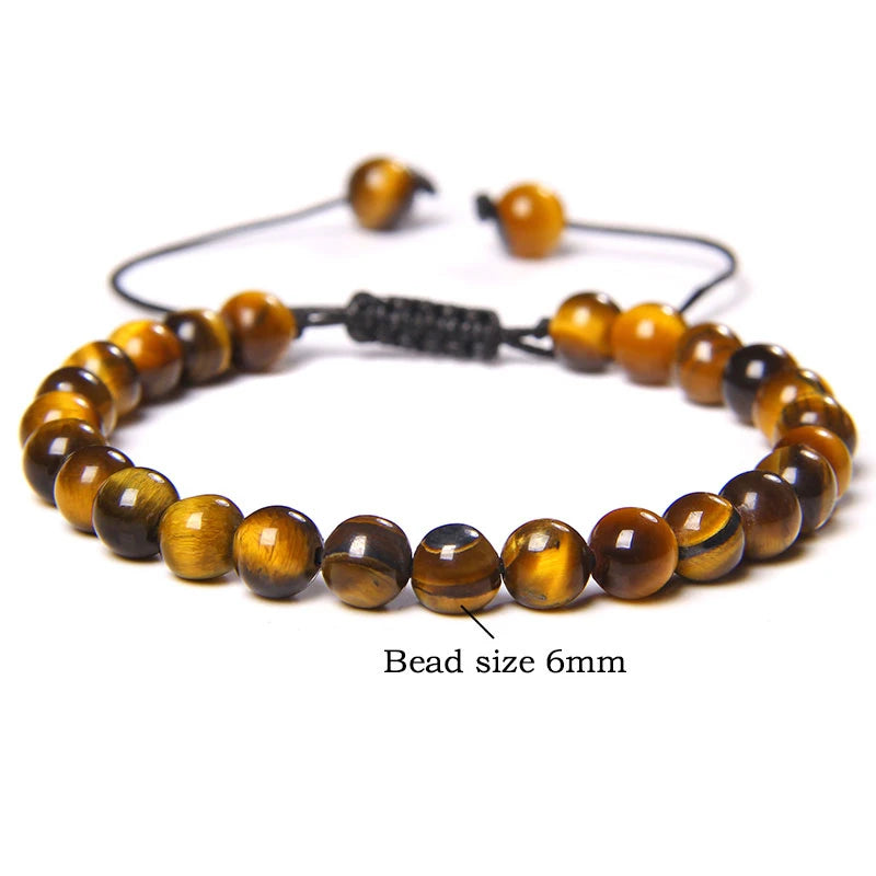 Pulsera trenzada de ojo de tigre azul